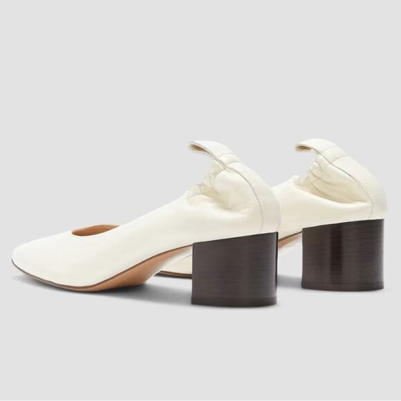 EVERLANE The Day Heel White Bone Stacked Shoes Slip On Italian Leather 8.5 NEW - Picture 7 of 14